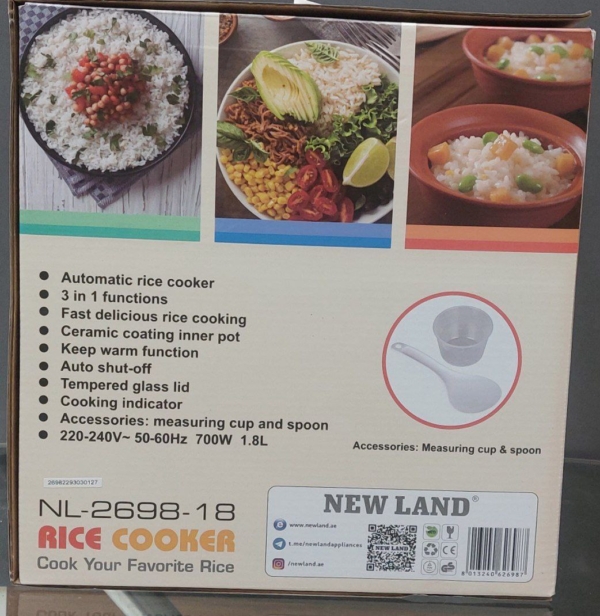 پلوپز نیولند (Rice Cooker) مدل: (NL-2698-18) - تصویر 3