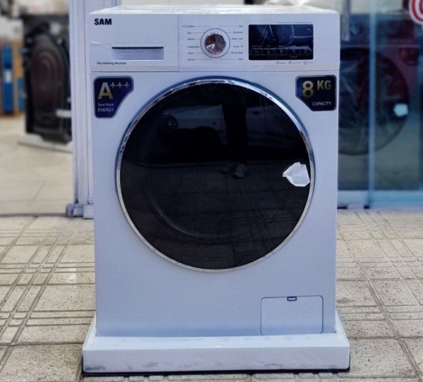 لباسشویی 8 کیلو سام سفید با گارانتی سام سرویس مدل UN-Q1435