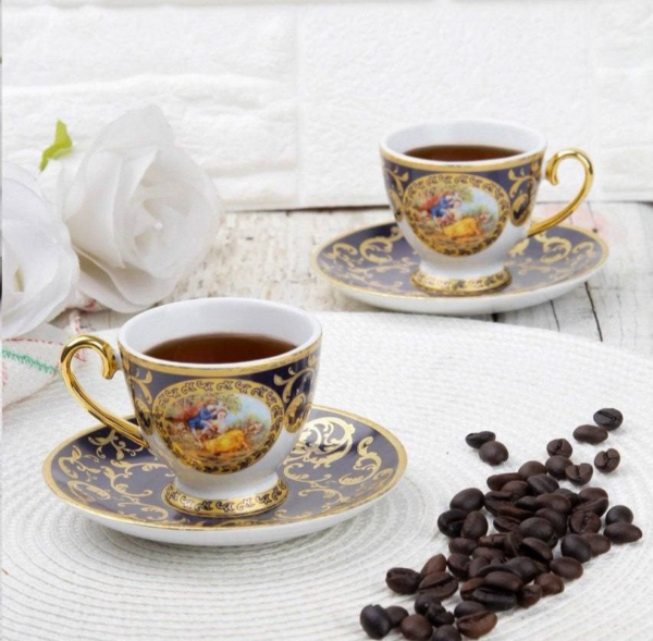 پیاله و‌پیش دستی چینی سرامیکی گلدار