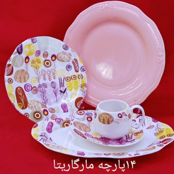 سرویسهای چینی طوس درجه یک ۱۴ پارچه دونفره - تصویر 2