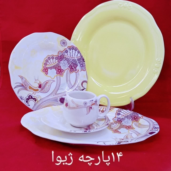 سرویسهای چینی طوس درجه یک ۱۴ پارچه دونفره - تصویر 7