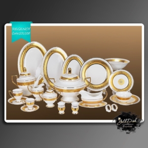 با گلد دیش یه ست برازنده برای میزبانی بینظیرت داشته باش برند : REGENCY کد :2150hf مقاوم در برابر لب پر شدن