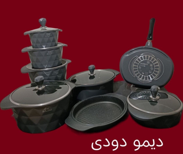 سرویسهای قابلمه چدن گرانيت ۱۵ پارچه با کیفیت عالی برند ریزوتی - تصویر 10