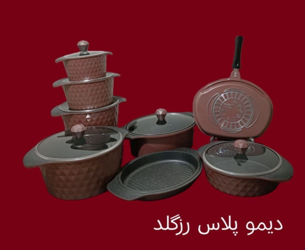 سرویسهای قابلمه چدن گرانيت ۱۵ پارچه با کیفیت عالی برند ریزوتی - تصویر 8