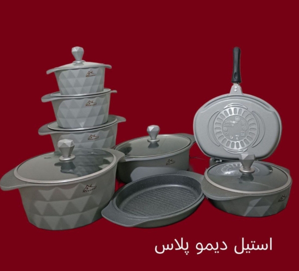 سرویسهای قابلمه چدن گرانيت ۱۵ پارچه با کیفیت عالی برند ریزوتی - تصویر 3