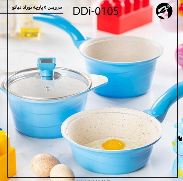 محصولات عروس تفلون دیاکو 2سال ضمانت داخل گرانیت ، سرویس 4 تیکه نوزاد دیاکو - تصویر 3