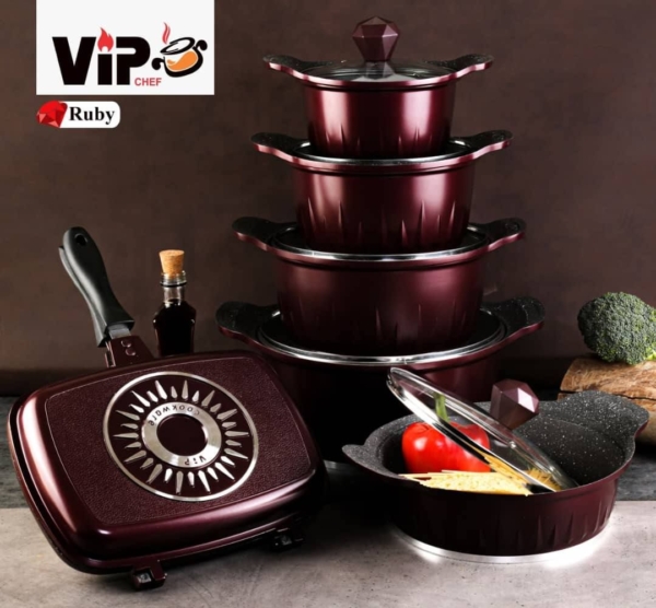 سرویس قابلمه برند vip قالب روبی ۱۲پارچه