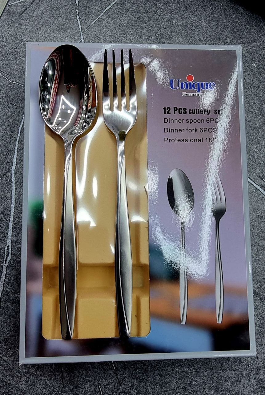 قاشق و چنگال فله 6قاشق +6چنگال ۴میل استیل 18/10 کیفیت فوق العاده - تصویر 3