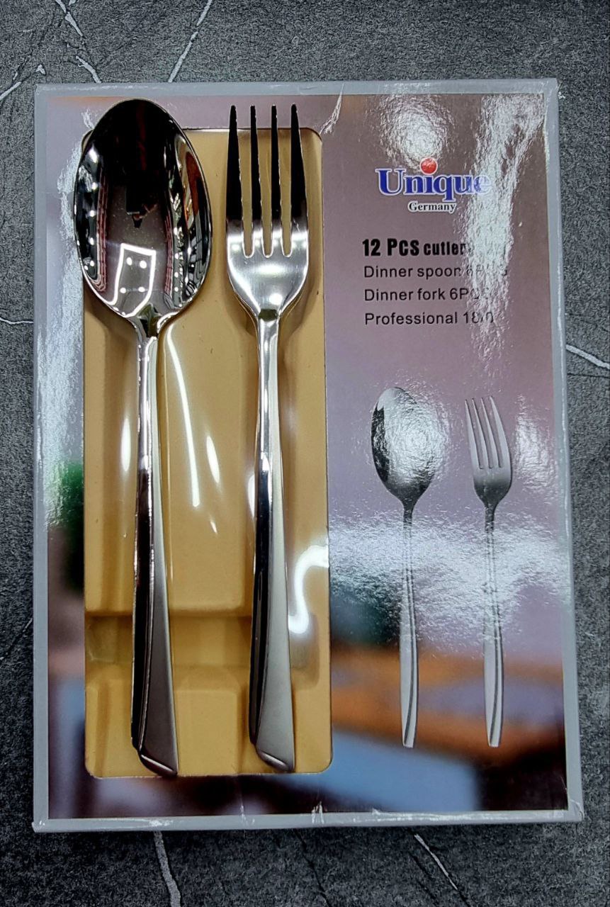 قاشق و چنگال فله 6قاشق +6چنگال ۴میل استیل 18/10 کیفیت فوق العاده