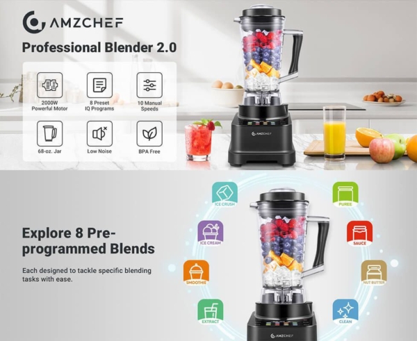 مخلوط کن فوق حرفه ایamzachef model:XL-05 - تصویر 3