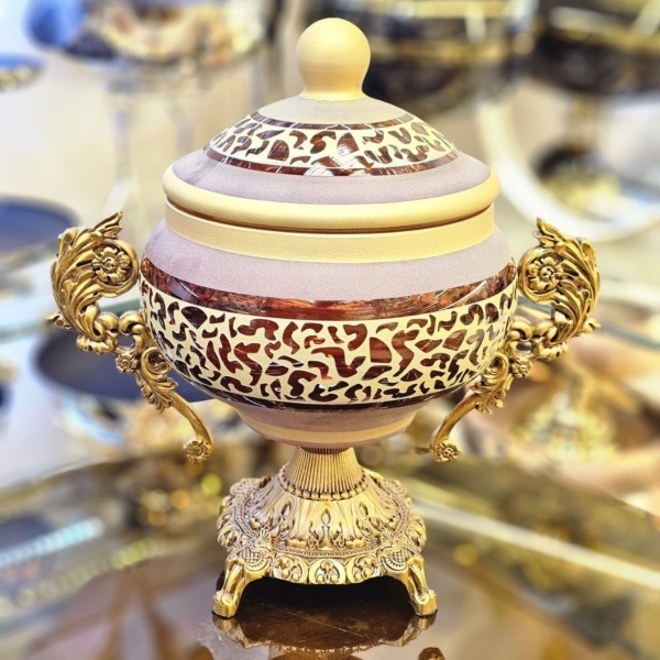 سرویس پذیرایی طلایی کار شده دستی - تصویر 21