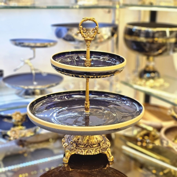 سرویس پذیرایی طلایی کار شده دستی - تصویر 10