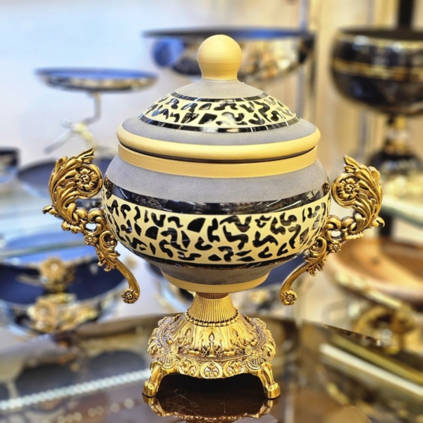 سرویس پذیرایی طلایی کار شده دستی - تصویر 14