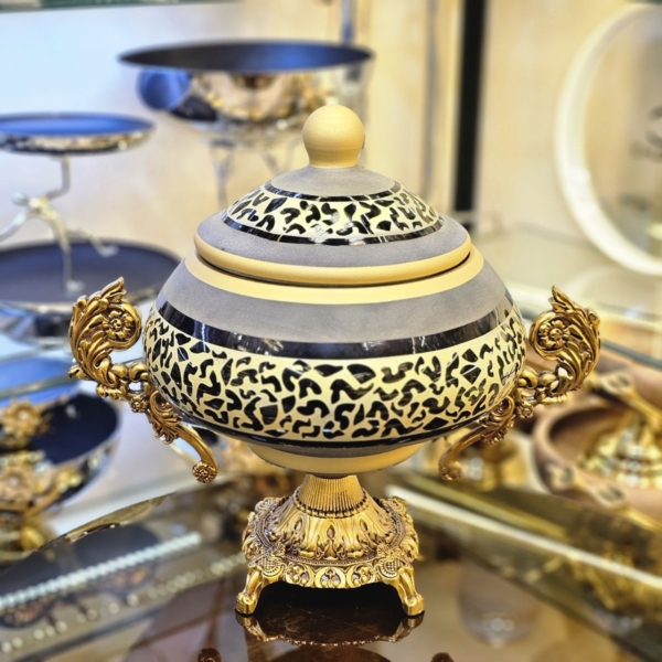 سرویس پذیرایی طلایی کار شده دستی - تصویر 13