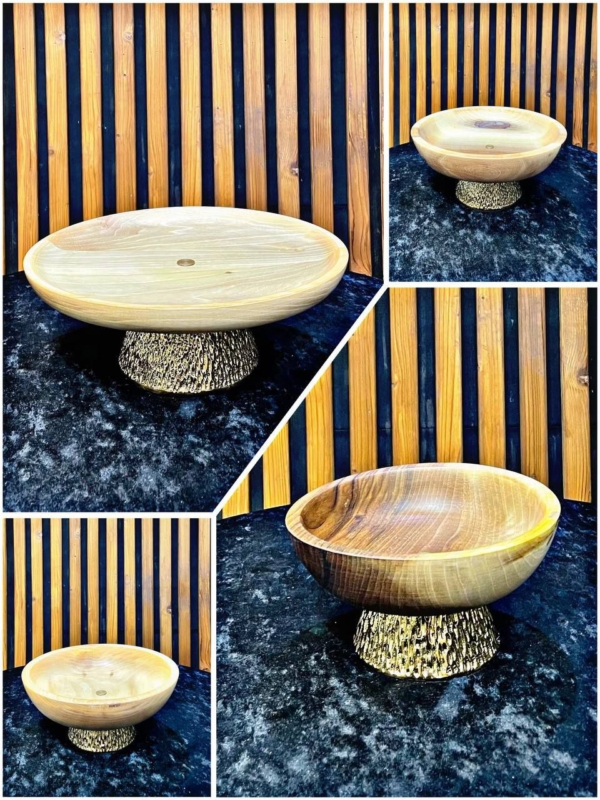 سرویس ۴پارچه پایه درختی آلومینیوم چوب گردو