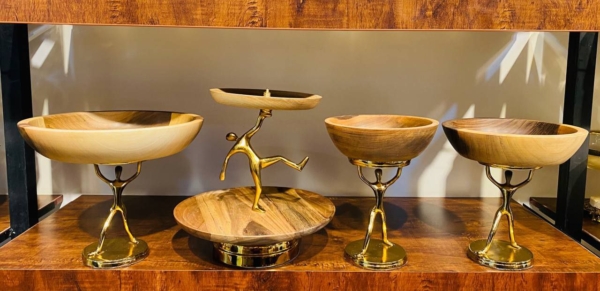 سرویس ۴پارچه بالرین آلومینیوم چوب گردو