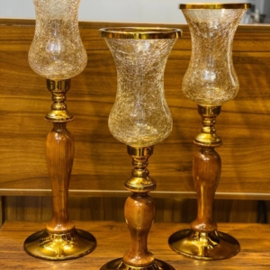 شمعدان ۳ سایز کنار سالنی تنه چوب