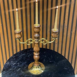 شمعدان ۳ شعله تنه چوب