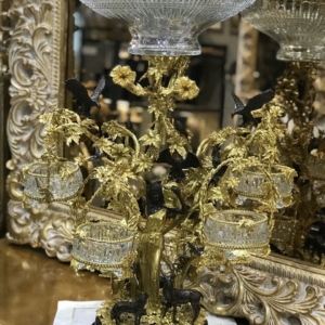 مجسمه درختی سنترپیس برنز هفت پارچه با سبدپرکار.