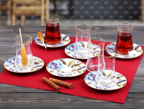 چای خوری ۱۲ پارچه لب طلا - تصویر 9