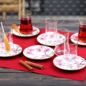 چای خوری ۱۲ پارچه لب طلا