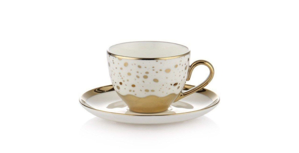 فنجان نعلبکی قهوه خوری طرح دار طلایی - تصویر 7