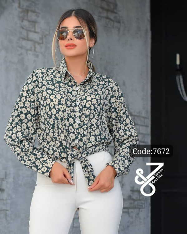 شومیز یقه مردونه جلو دکمه