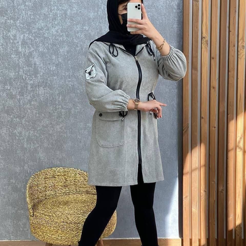 مانتو کبریتی ۲ جیب کمر گت کد ۶۰۱۴ - تصویر 5