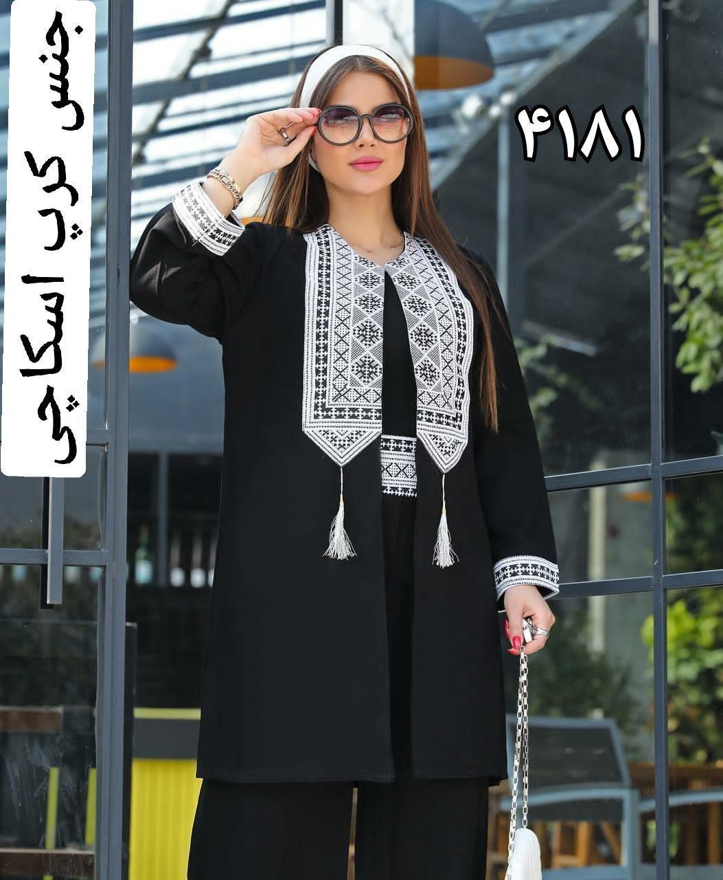 مانتو شلوار جلو سنتی کد ۴۱۸۱ - تصویر 3