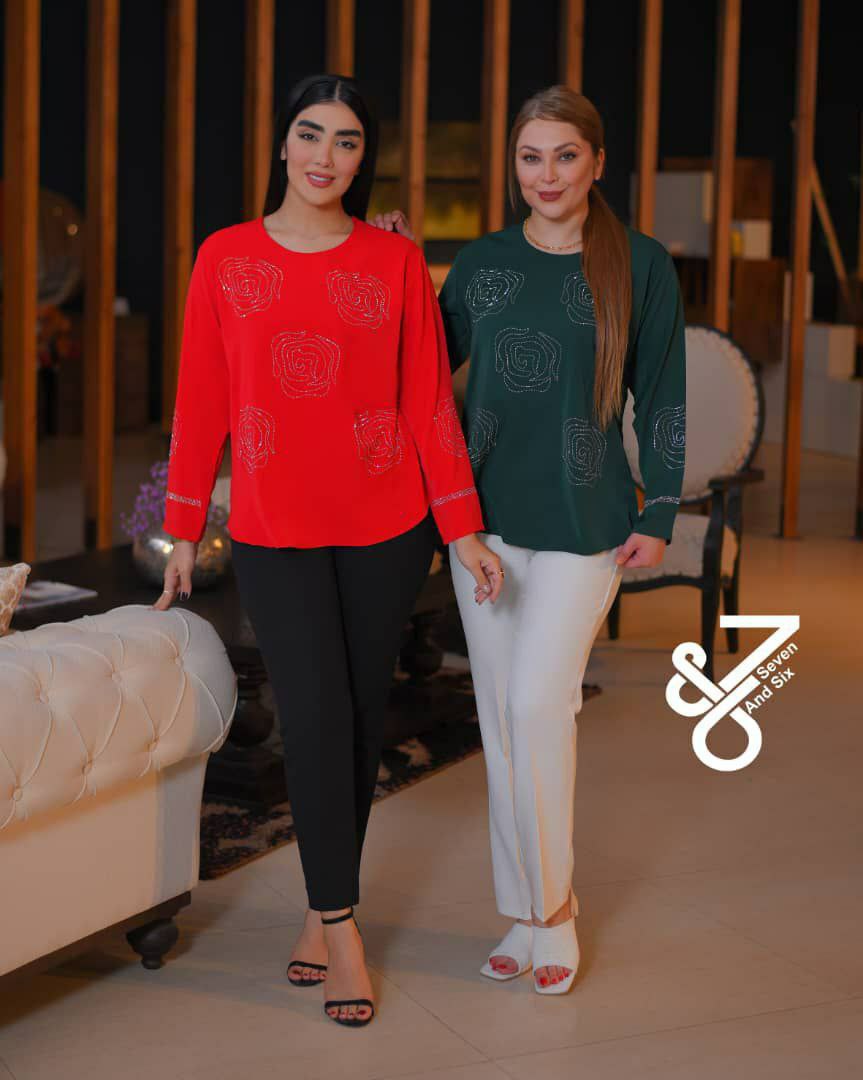شومیز نگین کوبی - تصویر 5
