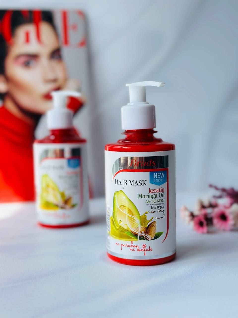 ماسک موداخل حمام بردس حاوی کراتین و روغن مورینگا وروغن اووکادو