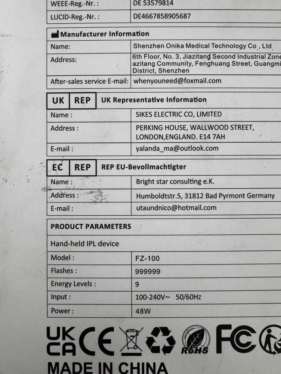 لیزر مو بدن model:FZ-100 - تصویر 3