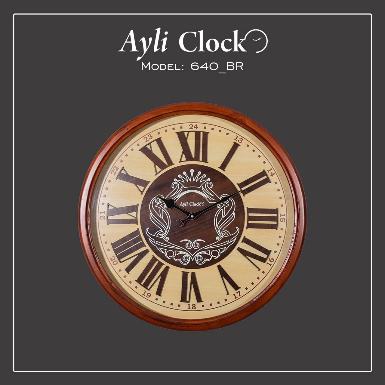 ساعت دیواری چوبی آیلی کد 640