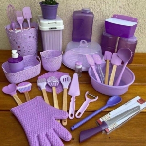 ست جهیزیه خانگی با رنگ‌ بنفش