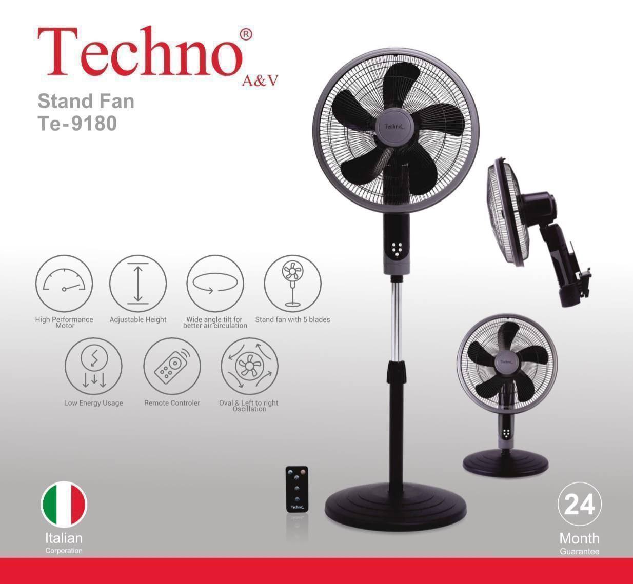 پنکه ۳ منظوره باکنترل تکنو مدل 9180