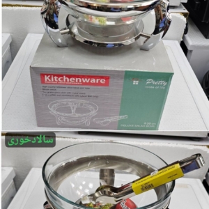 سوفله خوری برند Pretty  سالاد خوری. با انبر سالاد 