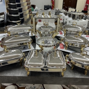 سوفله خوری های استیل پایه طلایی