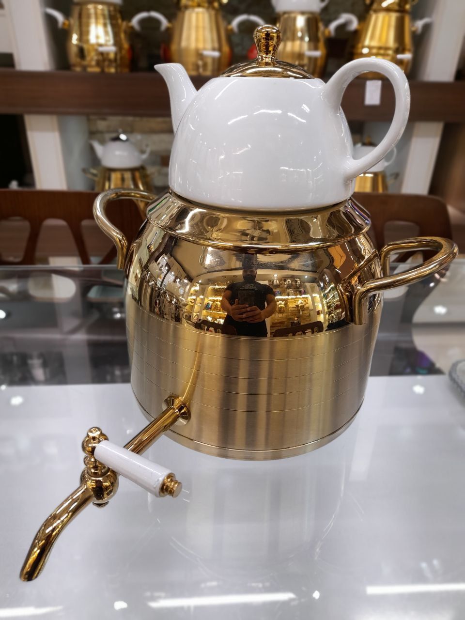 کتری و قوری طلایی کامل izmirازمیر ترکیه - تصویر 3