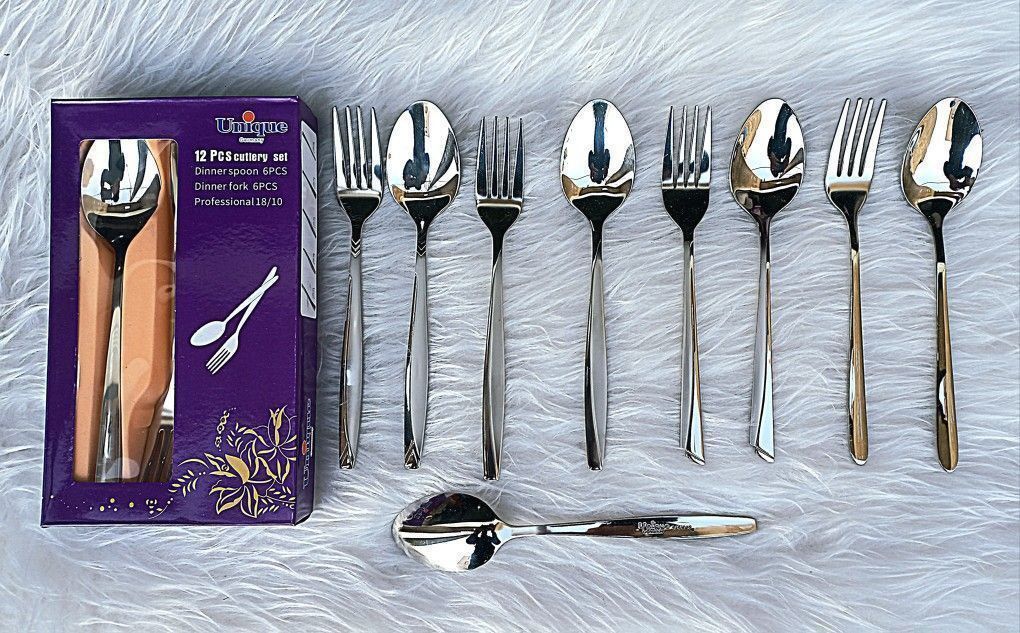 قاشق و چنگال استیل نگیر درجه یک یونیک 630گرمی